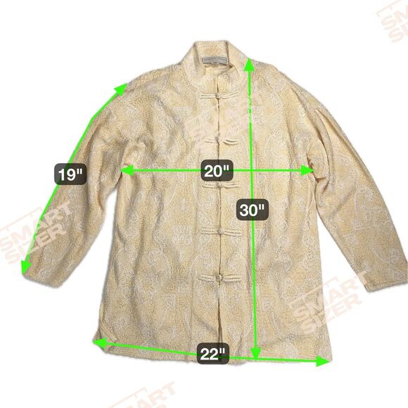 French Rags Buttercream Yellow Asian Inspired Pointelle Sweater Twinset Size M - Picture 9 of 16